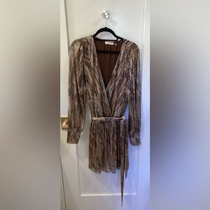 Ramy Brook Shimmery Gold Embellished Dress.  Size L.